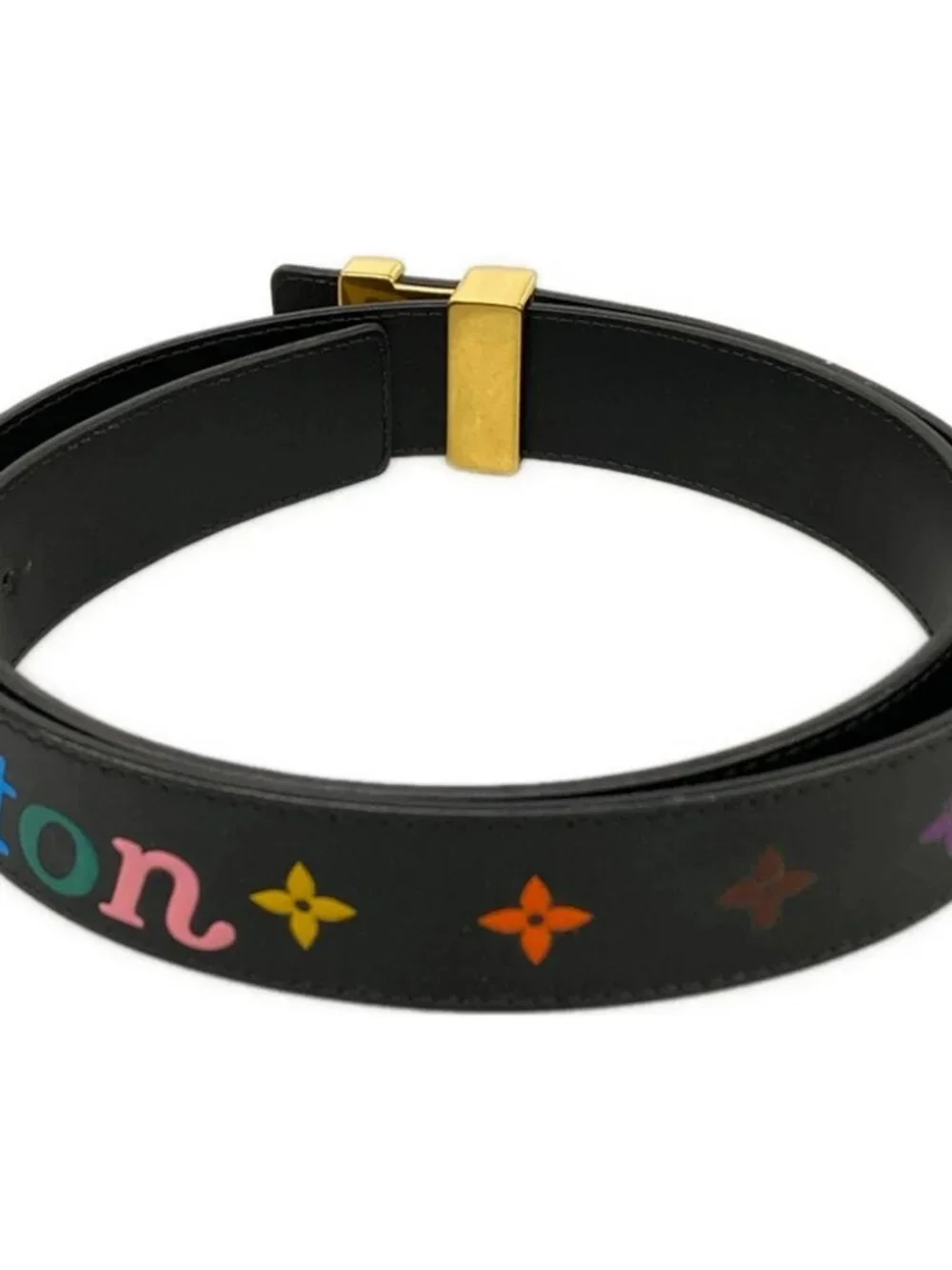 LOUIS VUITTON Patchwork Waves LV Circle  Damier Azur Canvas Belt